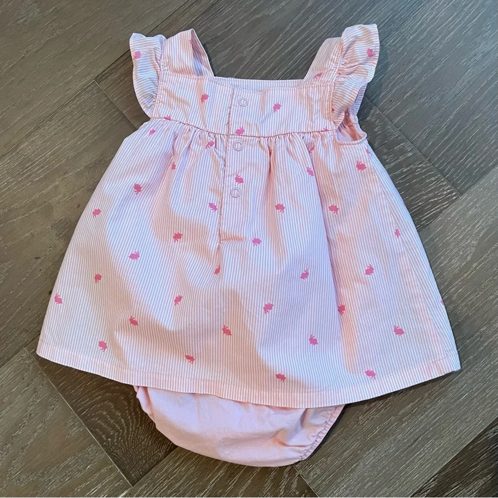 Carter's Baby Girl Pink Bunny Dress 12 Months